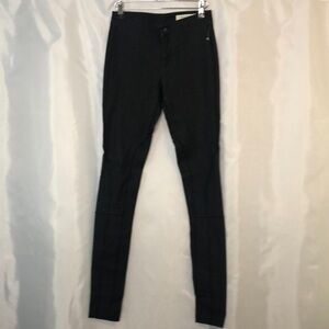 Rag & Bone  Skinny Jeans Leggings Stitch Accents Stretch Black Size 25